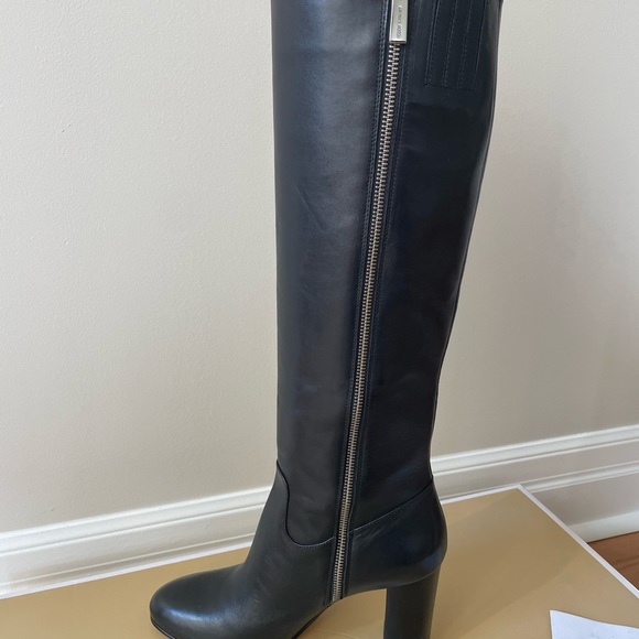 High Knee Leather Boots 9.5 - for skinny legs - Picture 13 of 15
